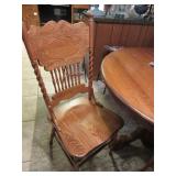 Oak Pressed Back Chairs w/ Barley Twist posts