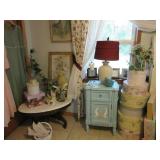 Oval Marble Top Table, Shabby Chic Cabinet, more