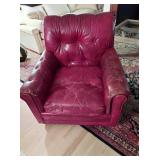 Schafer Bros. Red leather club lounge chair. 30.5 w x 34 l x 32 h. Purchased in mid 70’s.
