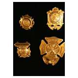 Vintage Gold Fireman Pins