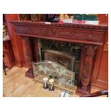 Etched Glass Fire Screen