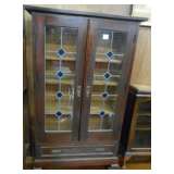 LEADED DOOR BOOKCASE