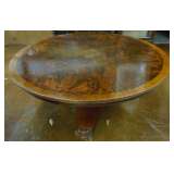 ROUND BURL WALNUT COFFEE TABLE