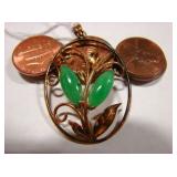 14kt gold and jade