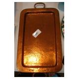 RARE Onondaga Metal Shops Arts and Crafts Hammered Copper serving tray with original company mark