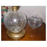 Crackle Lamp and Blenko Apple