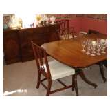 inlaid mahogany dining room suite Baker