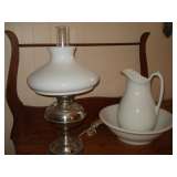 lamp, bowl & picher