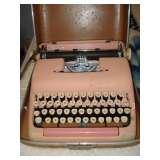 pink Smith corona typewriter