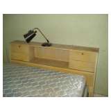 blond bookcase headboard