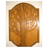 carved tree plaque