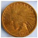 1908 $10 gold coin