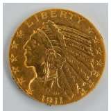 1911 $5 Gold coin