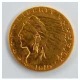 1910 $2 1/2 Gold Coin