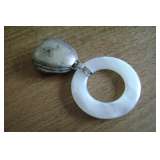 Antique sterling silver/mother of pearl teething ring