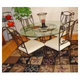 Quality iron table with glass top