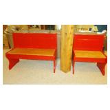 Painted/stained wooden benches