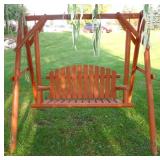Wooden yard swing
