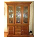 Quality china hutch/cupboard w/ beveled glass