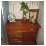 Antique commode, misc. decor