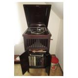 Bush & Lane upright antique record player, vintage records!