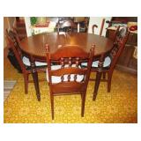 Dining table w/ one leaf & 4 chairs