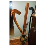 Carved cane & walking sticks