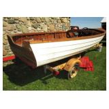 Vintage wooden boat & trailer