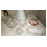 Misc. crystal, depression glass, porcelain