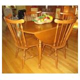 Ethan Allen drop leaf table 2/ 6 chairs & 2 leaves