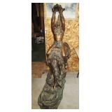 Signed large bronze Native American Indian sculpture