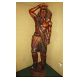 Life size Cigar Store Indian (2 cracks in wood