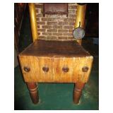 Antique butcher block table