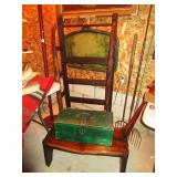 Primitive sled, tool box, vintage bench/stool