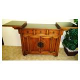 Century Bar/Server w/ expandable top on wheels