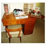 Vintage Singer Lady Kenmore sewing machine in cabinet