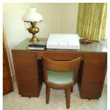 Vintage wood desk and chair