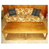 Second vintage sofa sleeper and coffee table