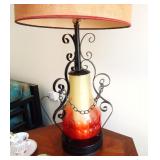 Vintage amberina lamp