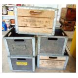 Vintage wooden advertising boxes