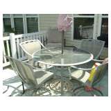 Patio Table, Chairs, Umbrella