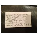 New Leather Sectional with Recliners   