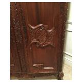 Antique Wood Carved Armoire   