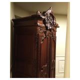 Antique Wood Carved Armoire   