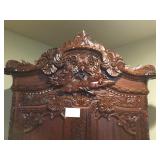 Antique Wood Carved Armoire   