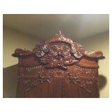 Antique Wood Carved Armoire   