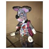 Julia Borodin French Bulldog. Toting a traveling bag  