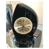 Signed Van Teal Black Lucite Abstract Clock  