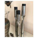 Nickel Plated Mid Century Modern Candle Holder Set Signed on Bottom TRM. Set 3 Thomas Roy Markusen B