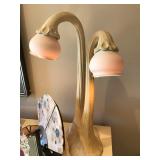 Lamp is signed Blum. Vintage Doug Blum Calla Lily Signed Pottery Lamp.  